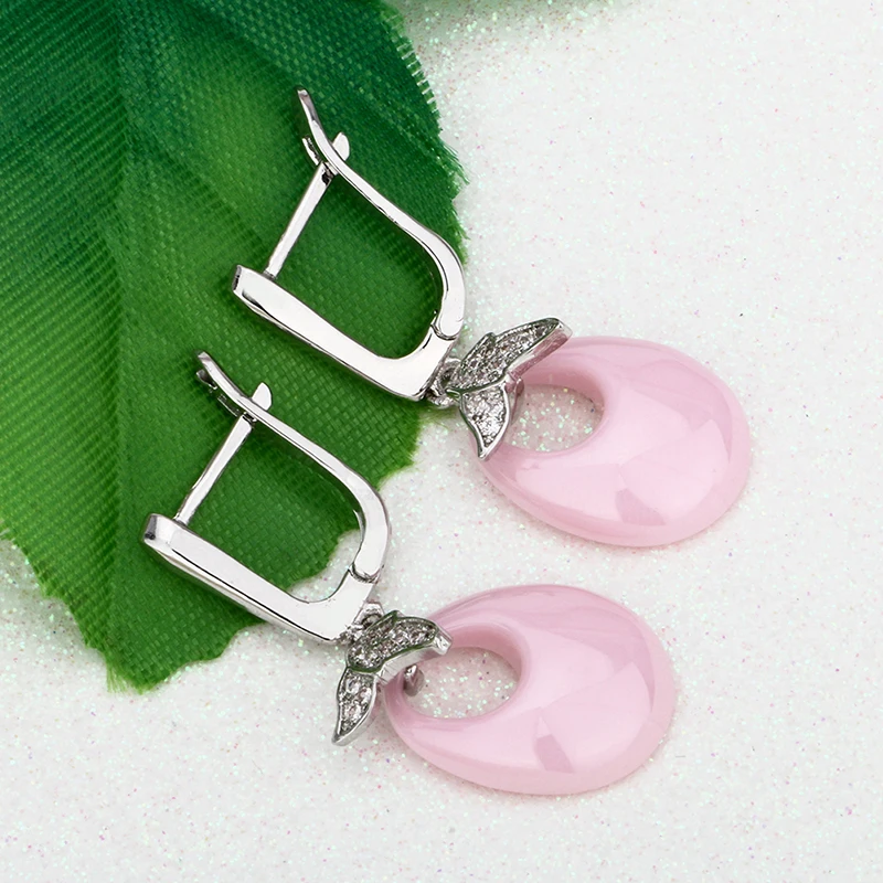 Женские керамические серьги-бабочки розовые серьги из нержавеющей стали с