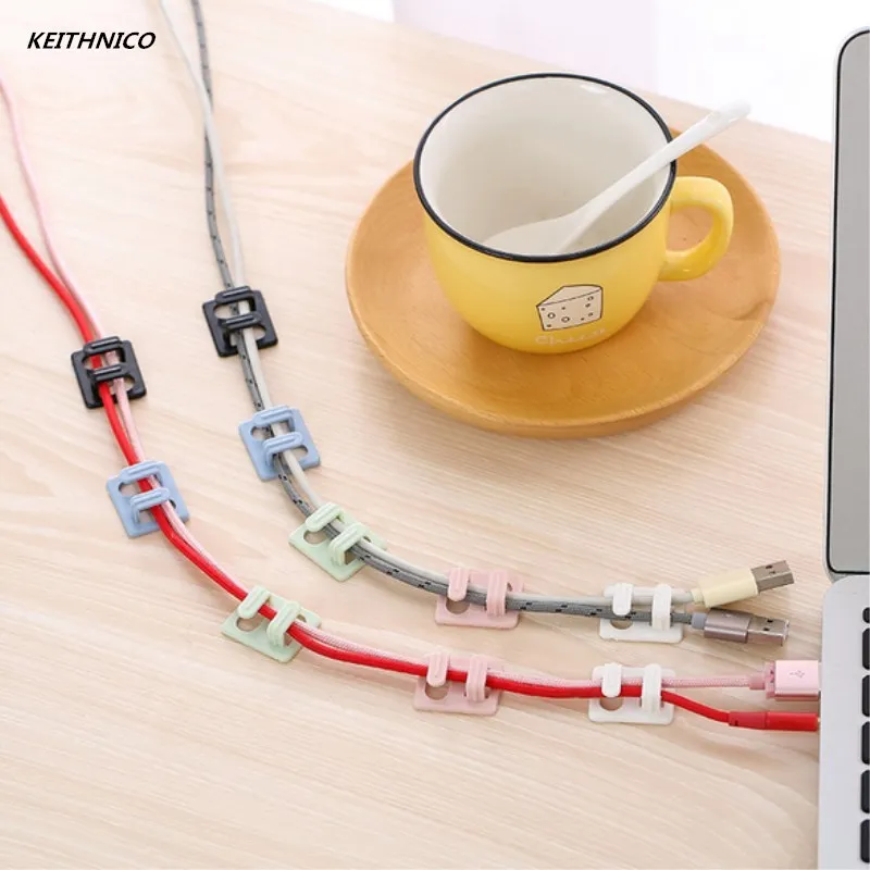 Зажим для кабеля намотки клейкая застежка USB зарядного устройства