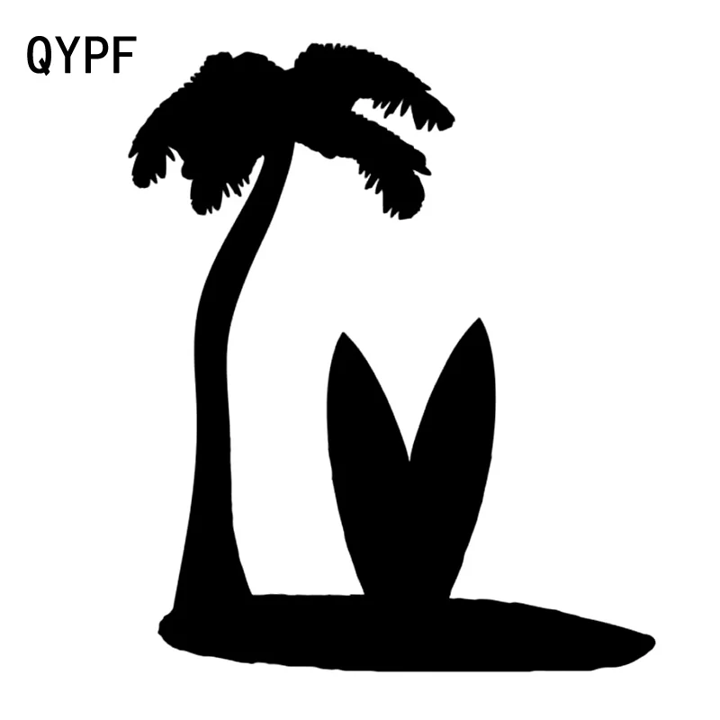 

QYPF, 14,9 см * 17,6 см, Высококачественная легкая и экономичная виниловая наклейка на окно автомобиля с изображением пляжного дерева, новая стиль...