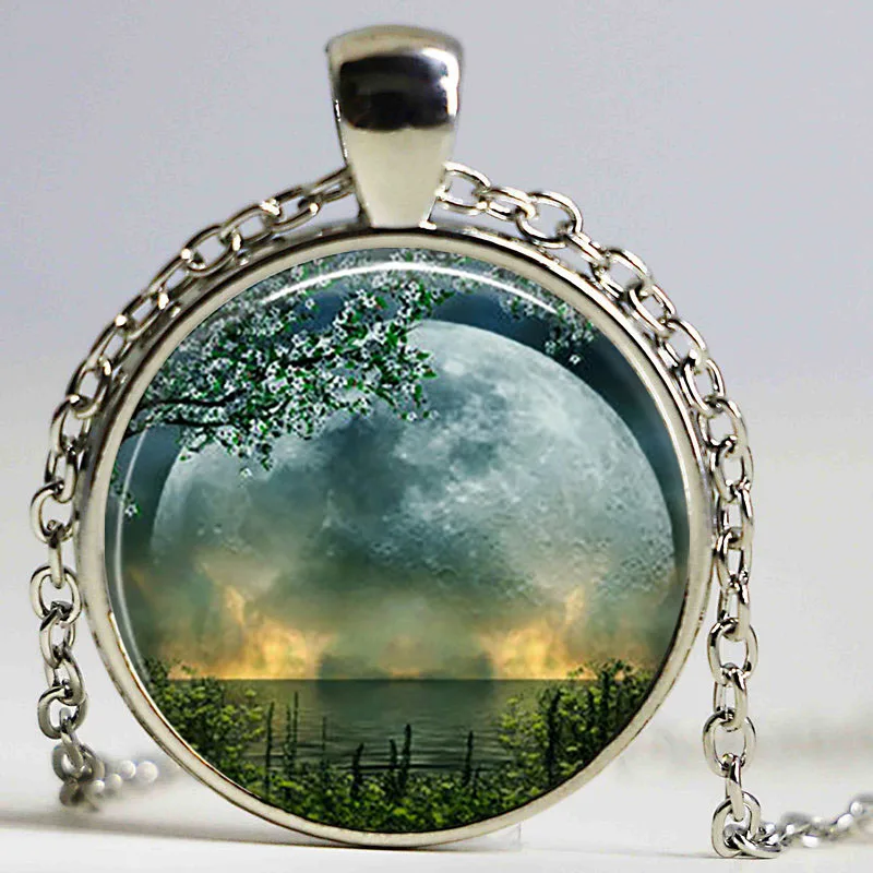 Летнее солнцестояние ожерелье с изображением полной луны ювелирных изделий