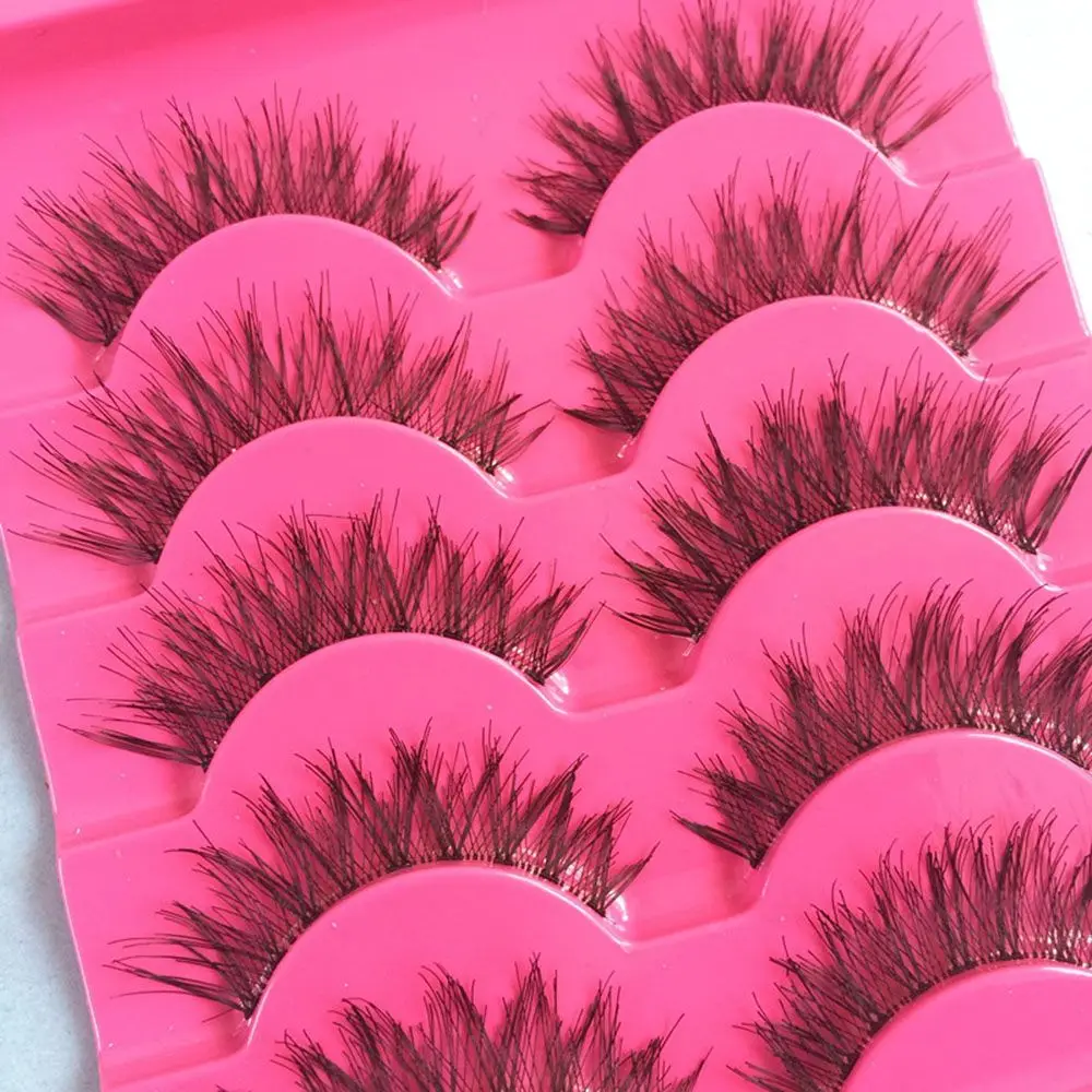 5 Pairs Stunning Beauty Makeup Messy Cross Wispy Handmade False Eyelashes Soft Natural Eye Lashes Extension Make up Tools | Красота и
