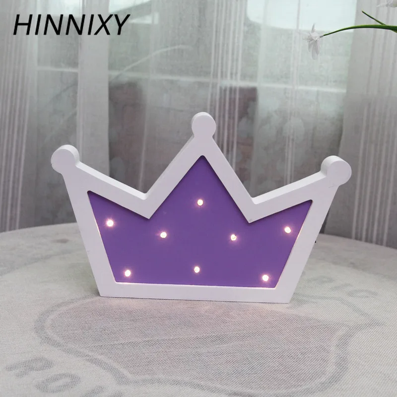 Hinnixy, нордическая Корона, моделирующая Ночная лампа, деревянный Настольный настенный декоративный светильник с рисунком, для детей, для спальни