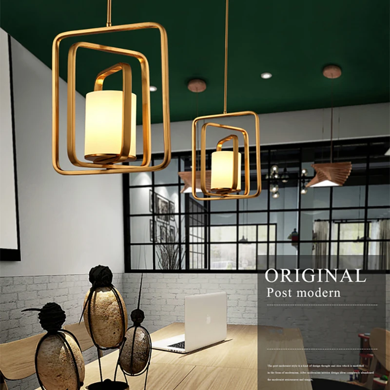 IKVVT Pendant Lights E27 Modern Golden Hanging Lamp Loft Creative Personality Light Fixtures For Restaurant Dining Living Room | Лампы и