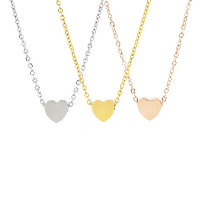 

10pcs/lot 316L Stainless Steel Miorror Polishing Hearts Pendant Necklace For DIY Jewelry Making Women Gift