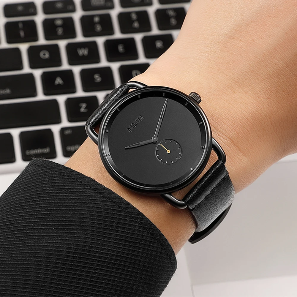 Часы BAOGELA мужские повседневные деловые с кожаным ремешком кварцевые