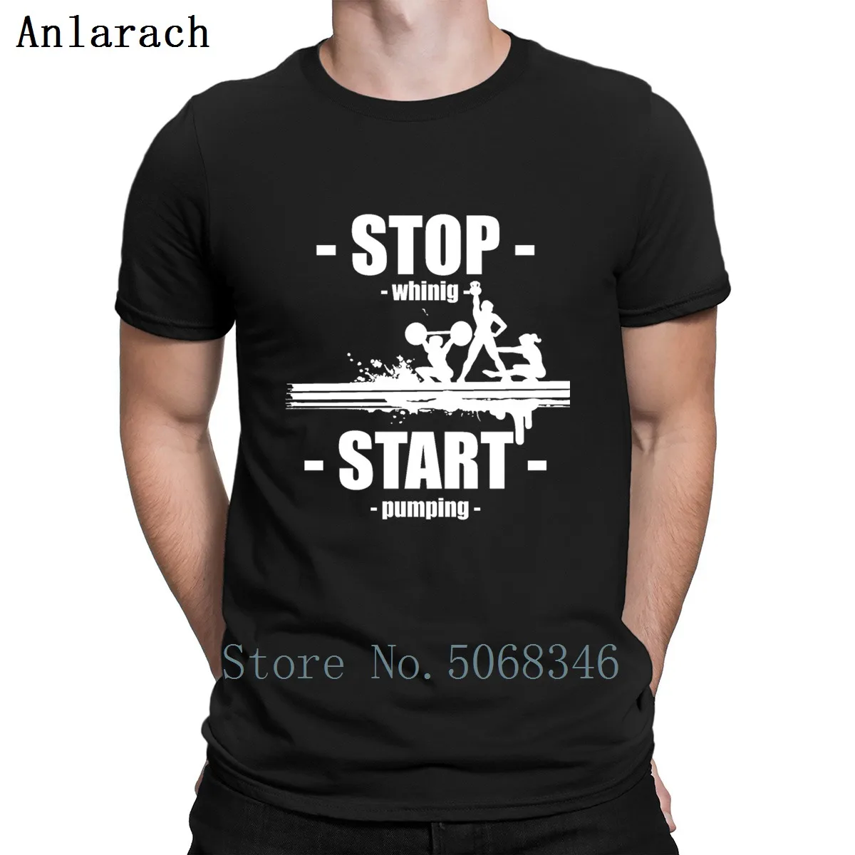 Stop Whinig Start pump Фитнес Футболка свободная семейная летняя новая мода размер Normal