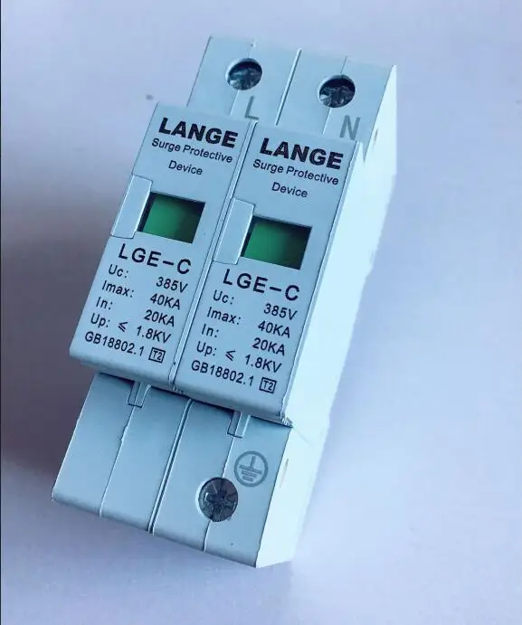 Din Rail Lightning protector 2P 385V устройство для защиты от перенапряжения дома 10-20KA 20-40KA 30-60KA 40-80KA