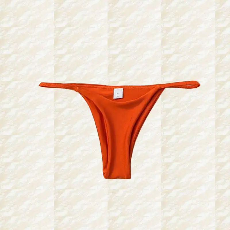 panty-orange Женское микро-бикини, набор, пуш-ап, одежда для плавания, Одноцветный, пляжный купальник, бразильские стринги, купальник для девочек, бикини, купальник для женщин - Цвет: panty-orange