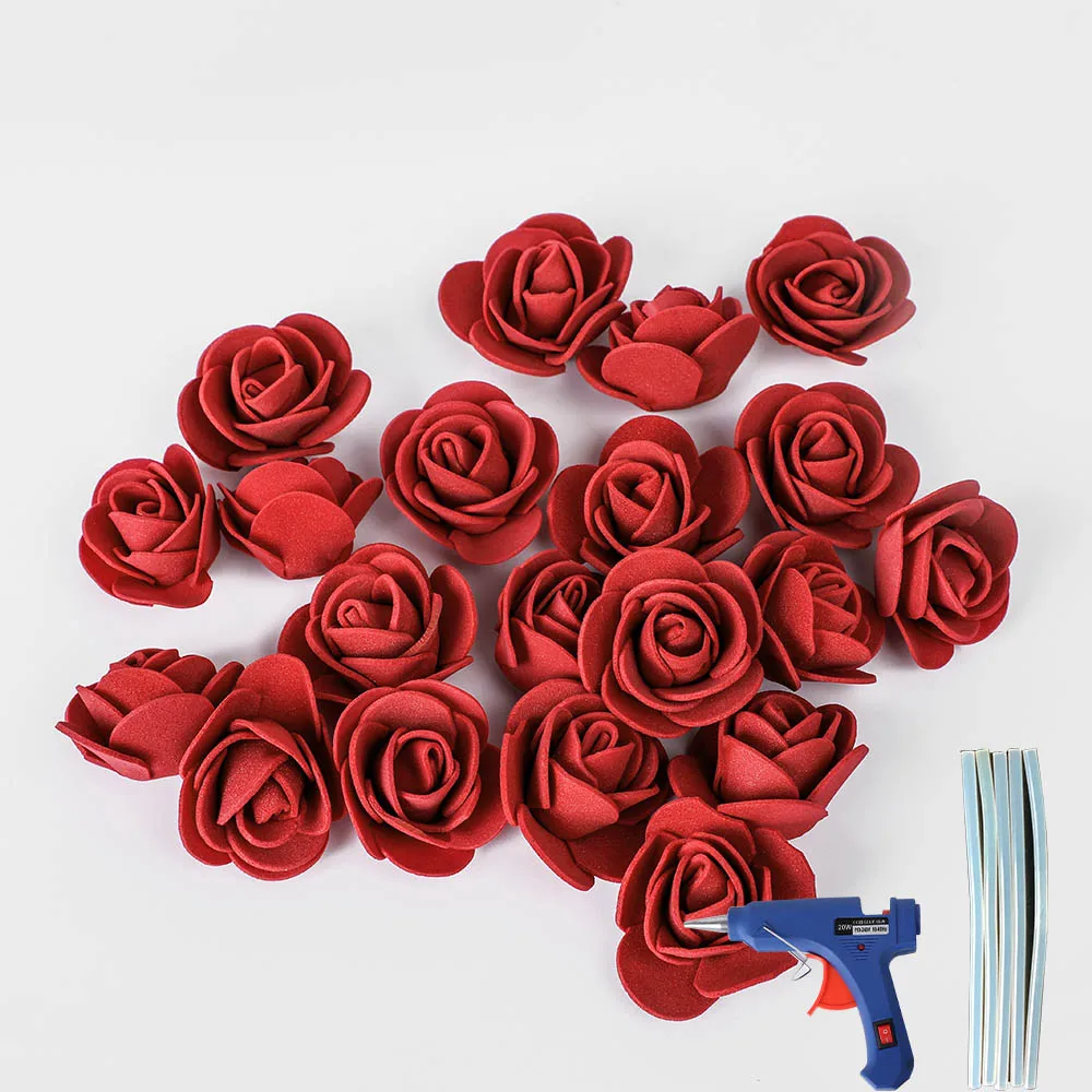 rose red 20/35 комплекты cm пена Роза пресс-форма мишки диван из искусственного полиэтиленового цветочного бутона сделай сам цветок Розы Масляной Живописи аксессуары в виде мишки для Свадебная вечеринка на день рождение - Цвет: rose red