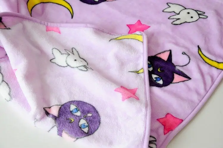Cartton Sailor Moon Luna Cat мягкий коралловый флисовый коврик для детского банкета диван