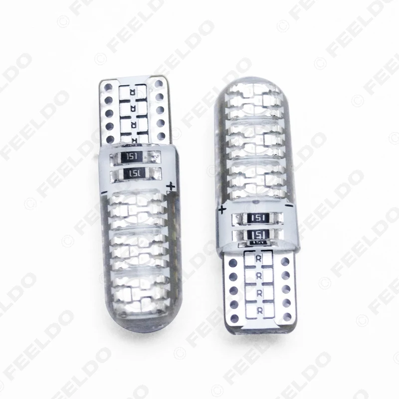 FEELDO 2 шт. T10 194 501 W5W 5050 6SMD автомобильные силиконосветодиодный светодиодные боковые