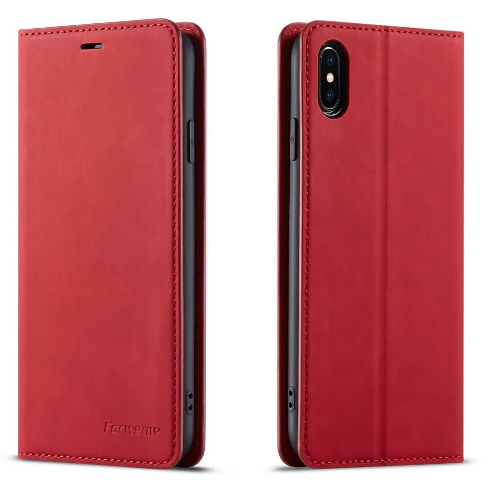 Винтажный кожаный чехол для iPhone XS Max роскошный Магнитный Флип Кошелек Чехол