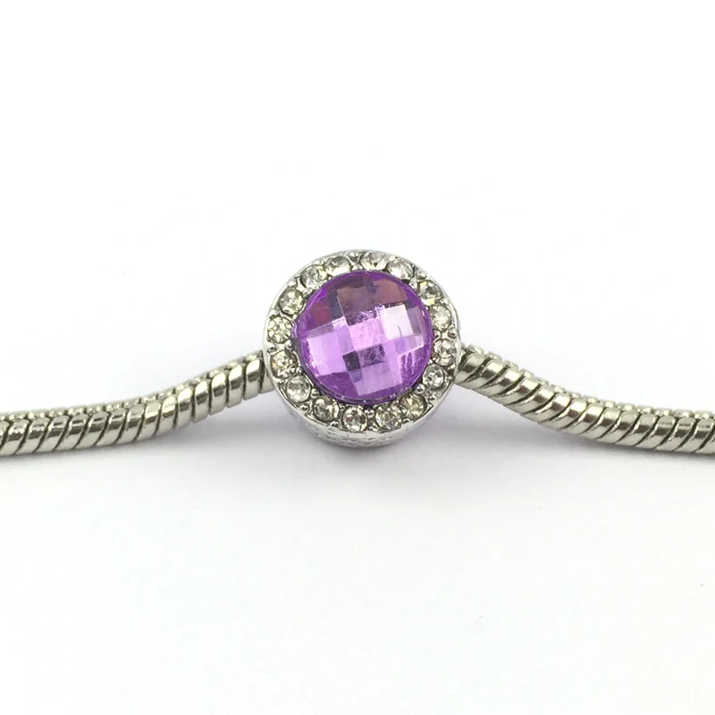 Посеребренные шармы с небесно голубым кристаллом и прозрачными фианитами