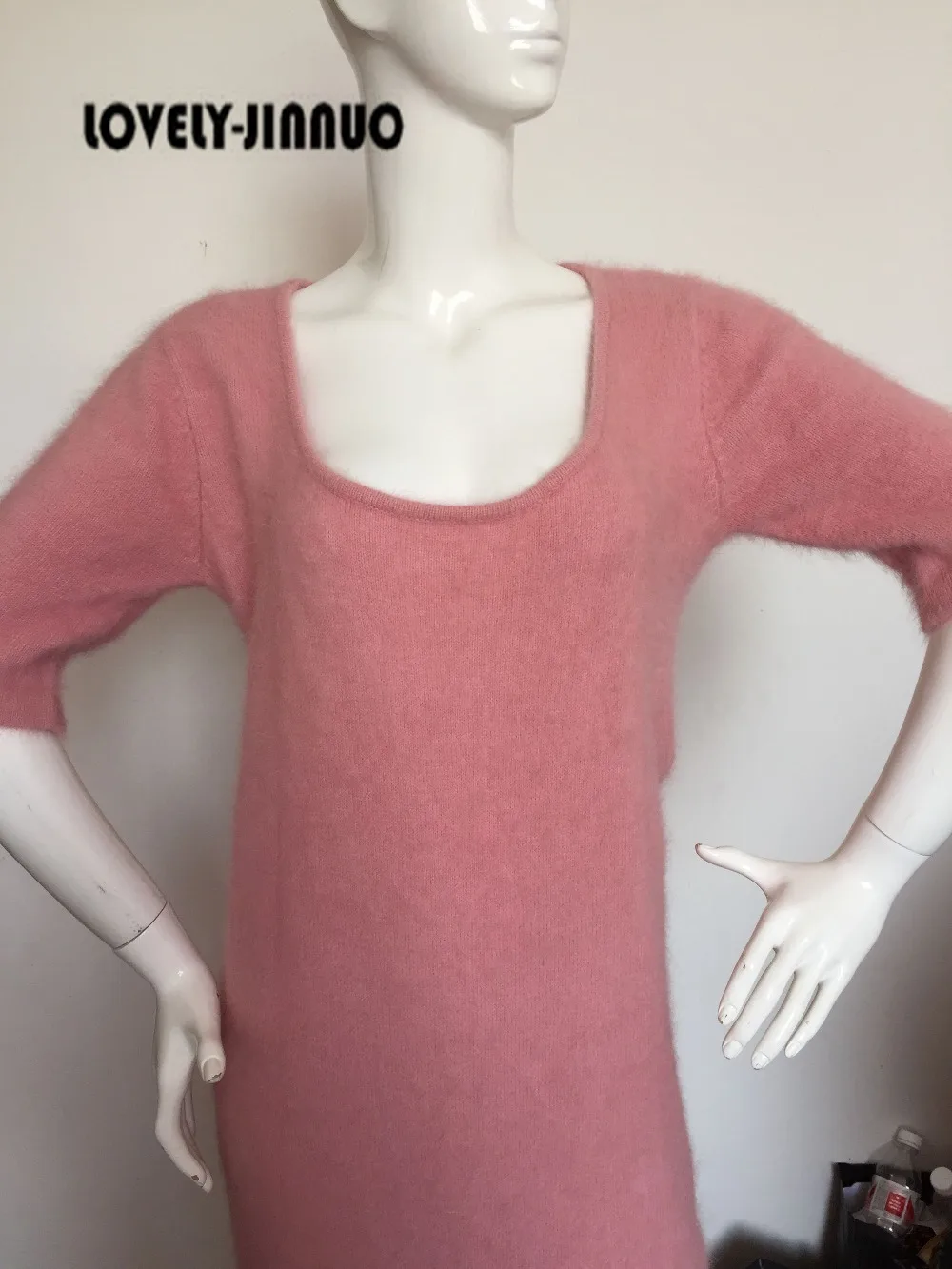 Новинка 2021 женский кашемировый свитер из норки женское длинное платье пальто