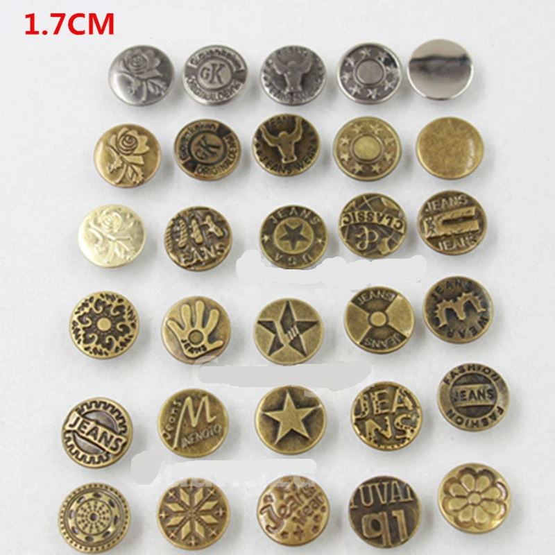 10Pcs17mm &quotсделай сам&quot под бронзу звезда шаблон кнопки Jean Tack металлические