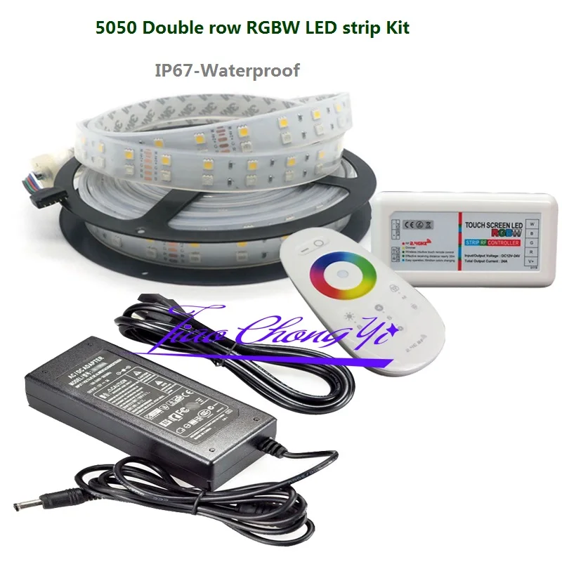 Двухрядная Светодиодная лента 5 м 12 В SMD RGBW белая 5050 600 светодиодов + контроллер 2 4G