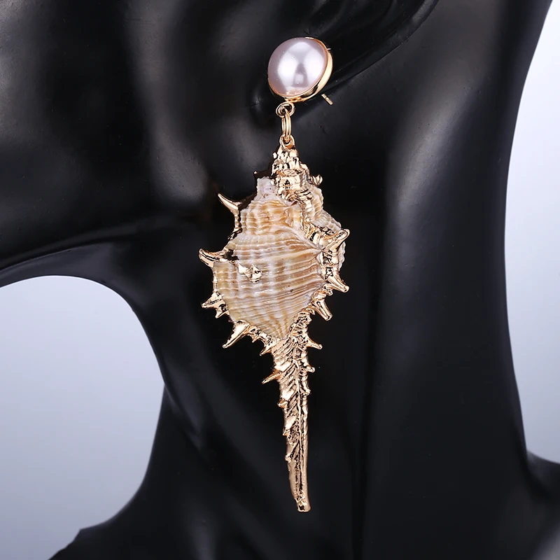 Женские серьги-капли из ракушек Sea Conch новые серьги-подвески в виде большого круга