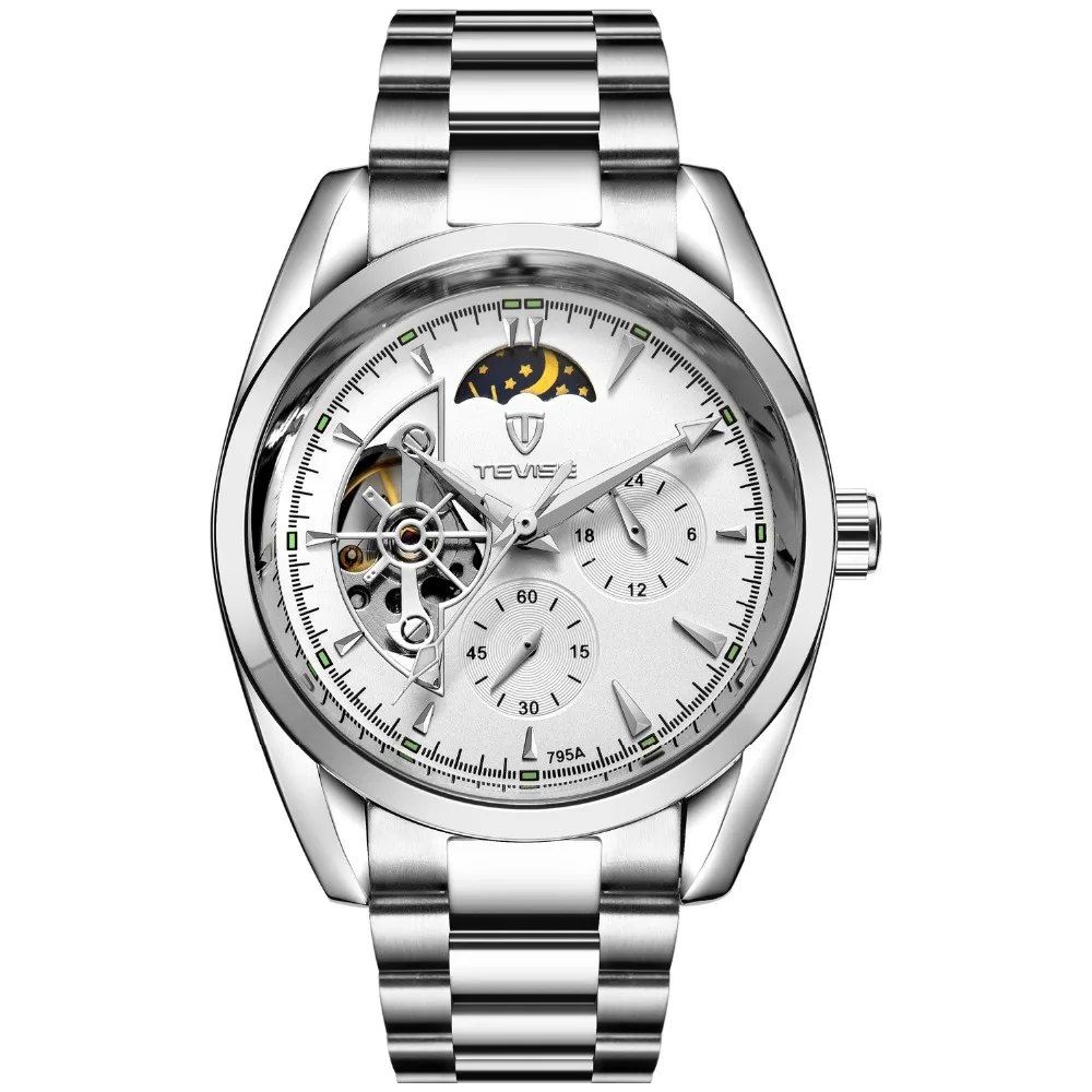 Часы TEVISE Мужские механические брендовые Роскошные светящиеся автоматические