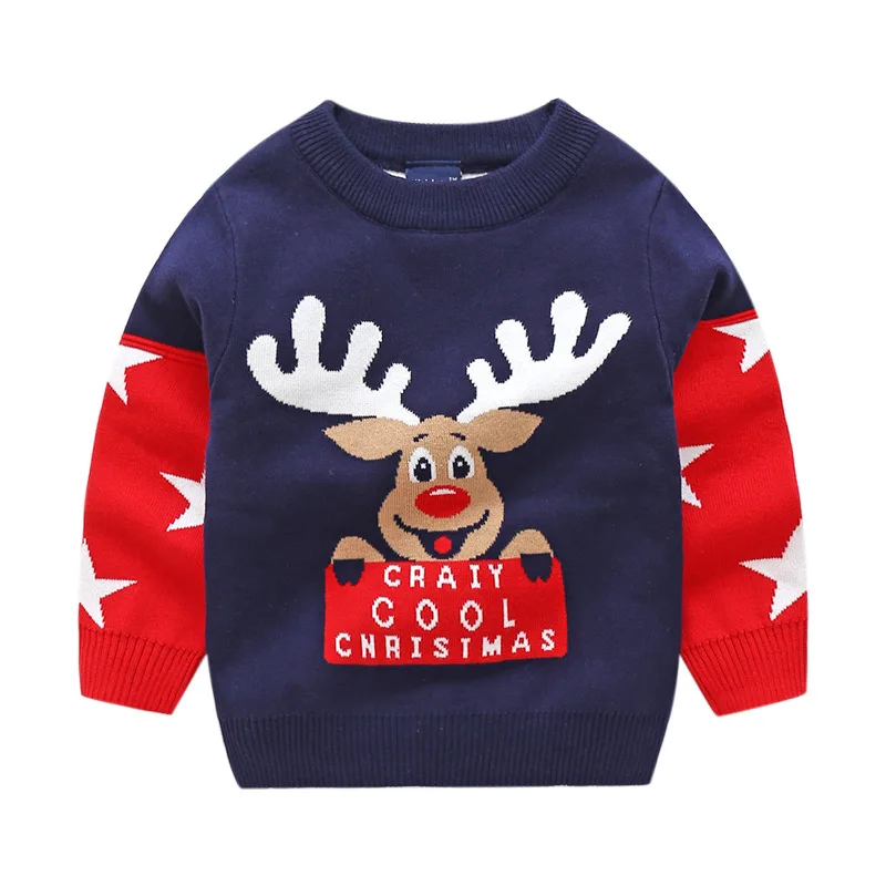 От 2 до 8 лет Детские Рождественские костюмы свитер для маленьких девочек Зимний
