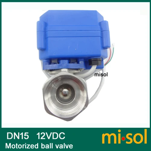 Моторизованный шаровой клапан Misol G1/2 &quotDN15 9-24VDC CR04 нержавеющая сталь