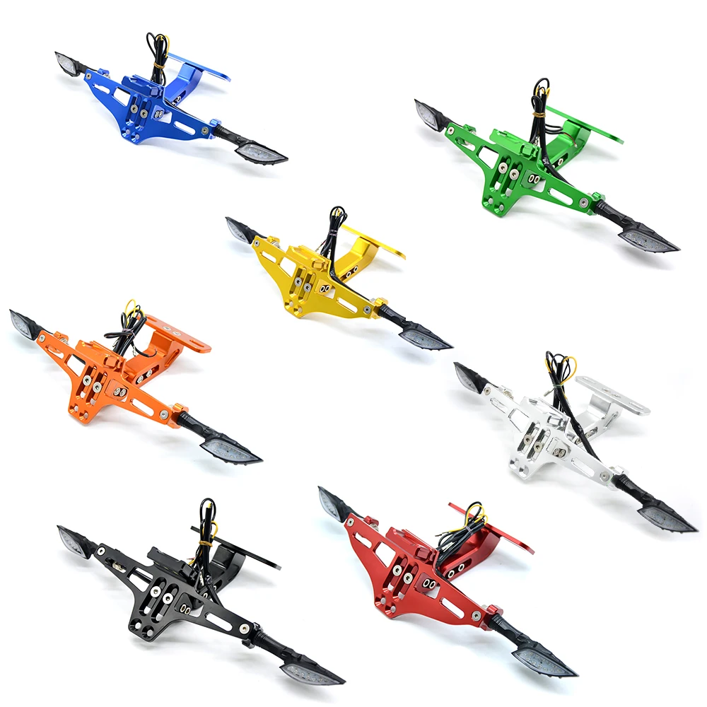 

Universal Accessories Motorcycle License Plate Bracket For kawasaki z750 z800 NINJA 300 500 KX 450 KLX250 KLX450R KLR650
