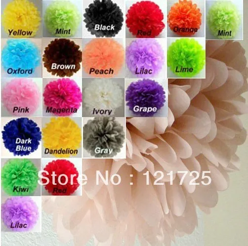 

Free Shipping 10pcs 12"(30cm) Tissue Paper Pom Poms Wedding Party Decor Craft festival decoration