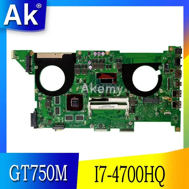 AK N750JV материнская плата для ноутбука For Asus N750J N750 тест оригинальная I7-4700HQ GT750M |