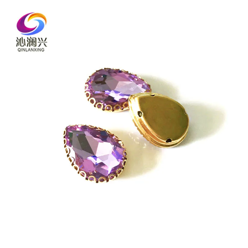 Хрустальные фиолетовые кристаллы в форме капли стеклянные кружевные когтей