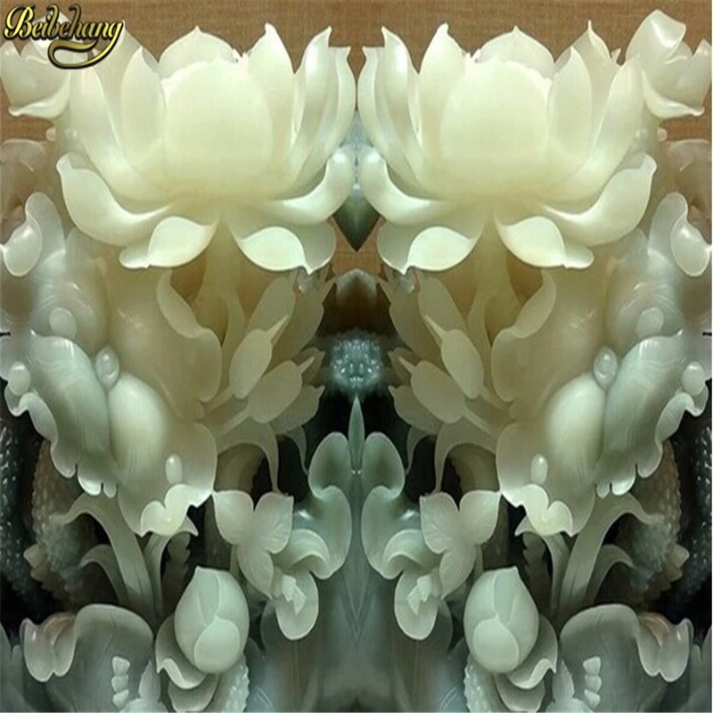 Beibehang обои китайский нефритовый лотос 3D стереоскопический ТВ фон для гостиной