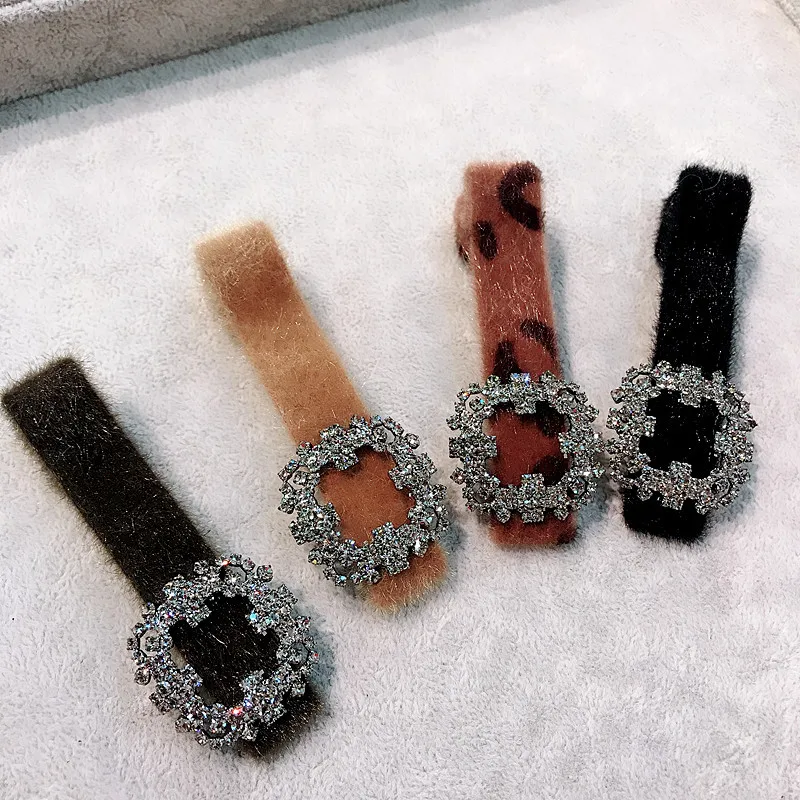

Korea Hair Accessories Wool Diamond Pearl Hair Clips For Girls Crystal Hair Accessories Hair Bows Hairpins Barrette Hairgrips