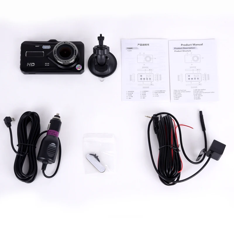 

XGODY A6T 4" DVR Dash Camera Dual Lens Touch Screen Night Vision G-sensor Video Recorder Dash Cam 1080P Motion Detection Dashcam