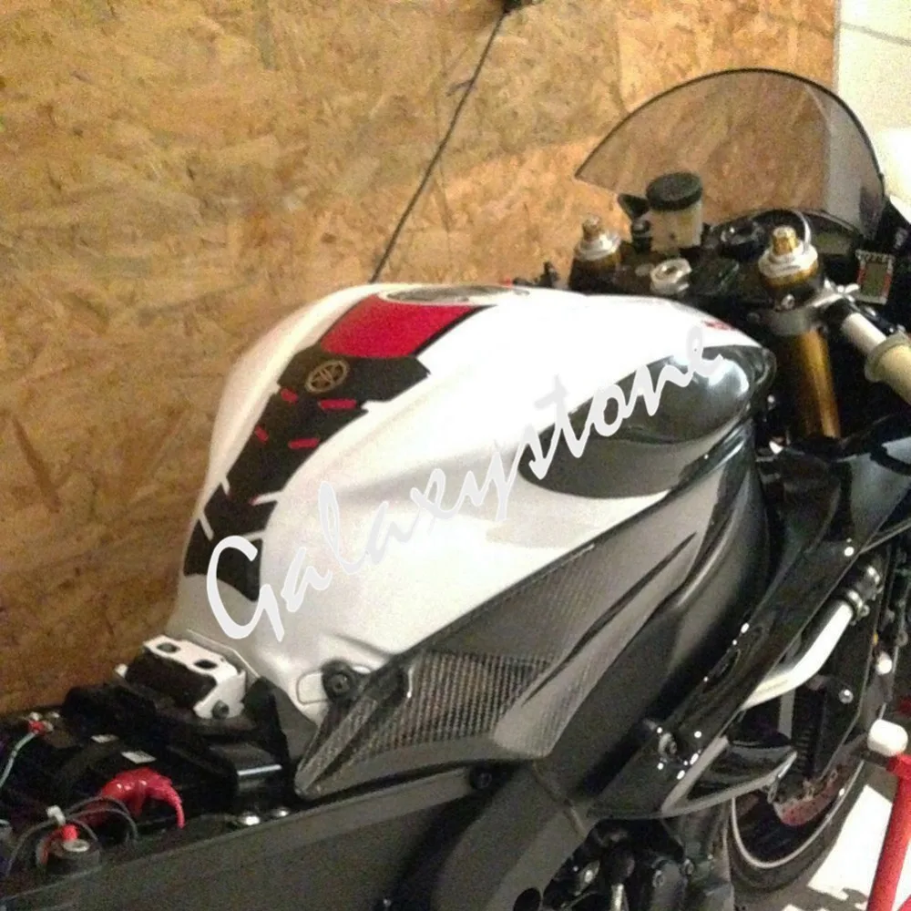 Углеродного волокна Танк боковые крышки Панель обтекателя Для Yamaha YZF R6 2006 2007 06 07