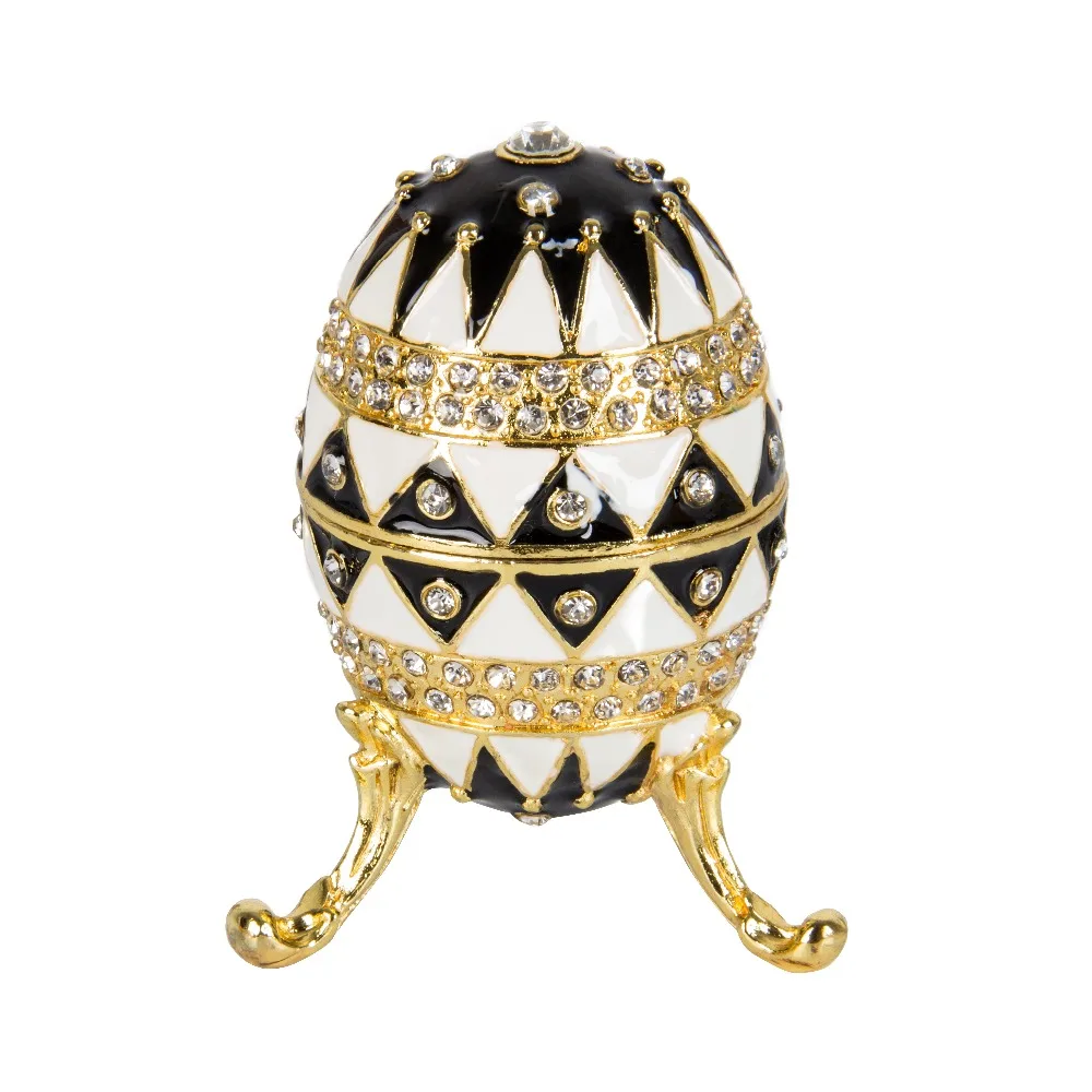 

FLETCHER Brand Metal Exqusite White Small Faberage Egg for Jewelry Box