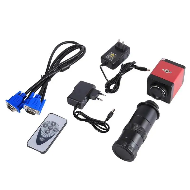 Microscope sets HD 14MP 60F/S HDMI VGA Industrial Video Camera+ 8-130X Zoom C-mount Lens +Remote Control | Инструменты