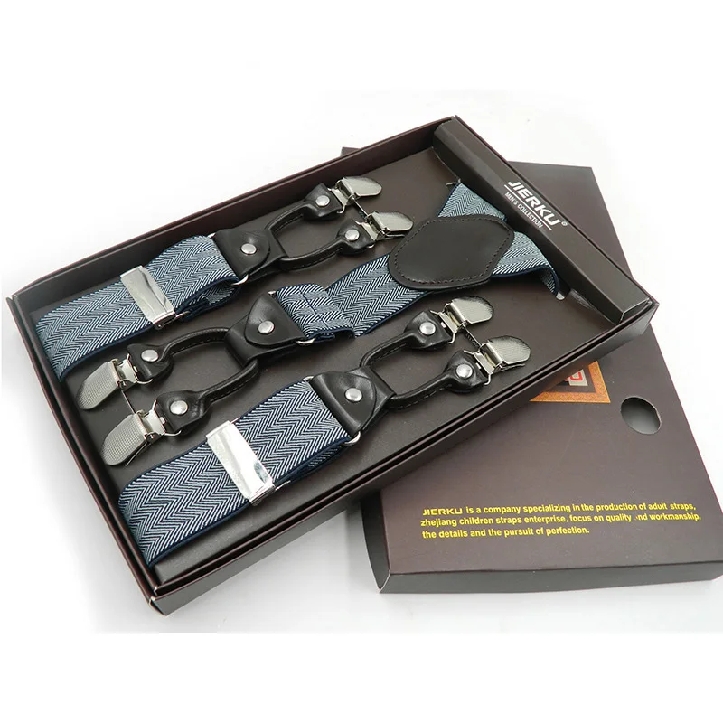 Винтажные повседневные подтяжки с 6 зажимами для мужчин свадебные подтяжки|suspender