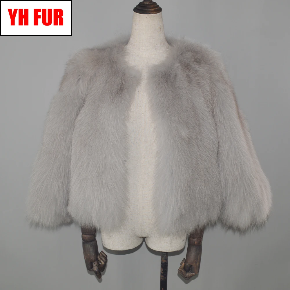 Новая модная женская шуба из натурального Лисьего меха Сезон весна Зима Тонкий