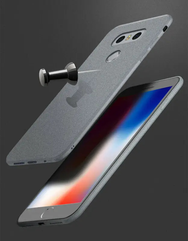 YISHANGOU Чехлы для LG G5 G6 G7/Q6 Q8 V30 V40, тонкий мягкий силиконовый чехол из ТПУ с песчаником, Матовый ультратонкий чехол из ТПУ с двумя камерами