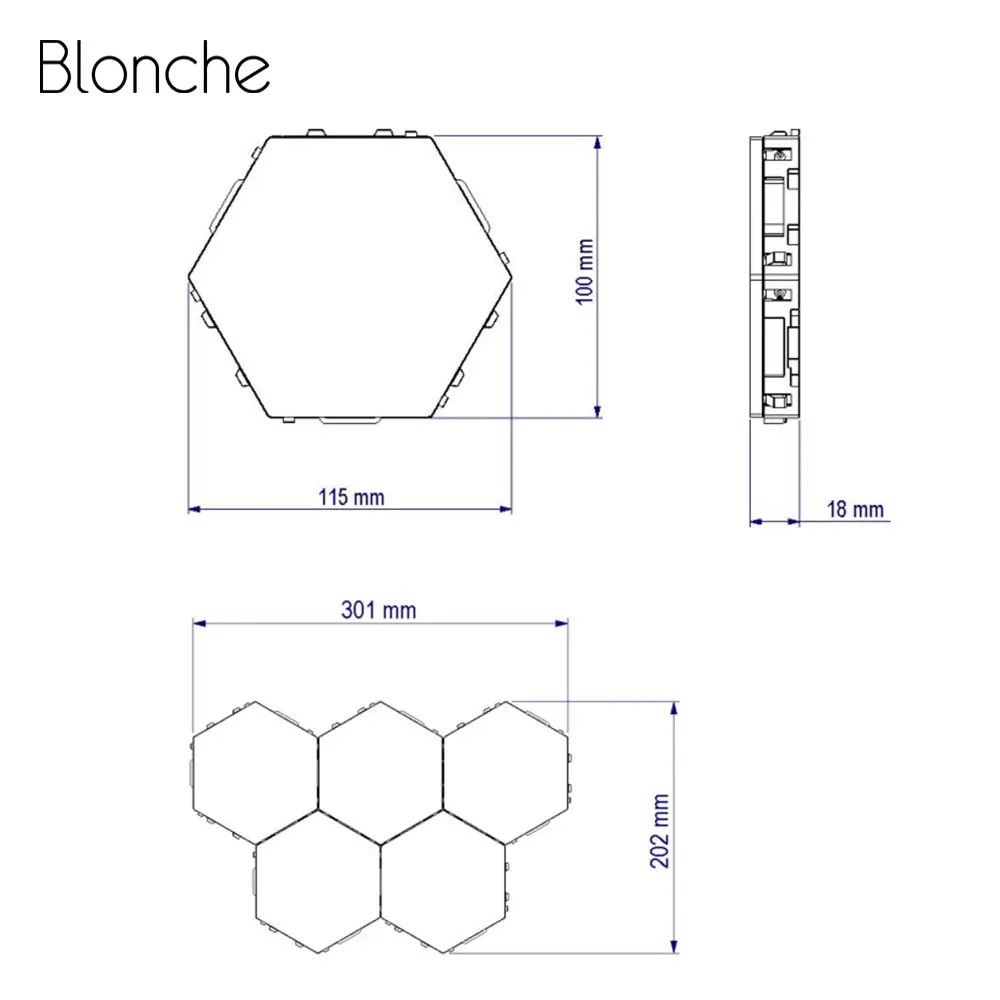 Квантовая лампа с сенсорным управлением модульные шестигранные Светодиодные