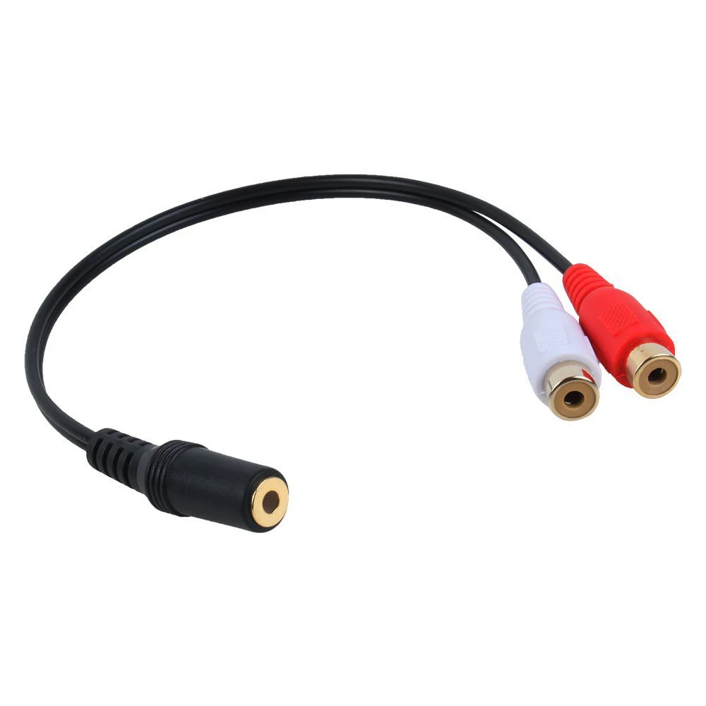 

Gold Plated 3.5mm Jack Female to 2 Female Jacks Stereo Adapter Audio Splitter RC(15cm) Black