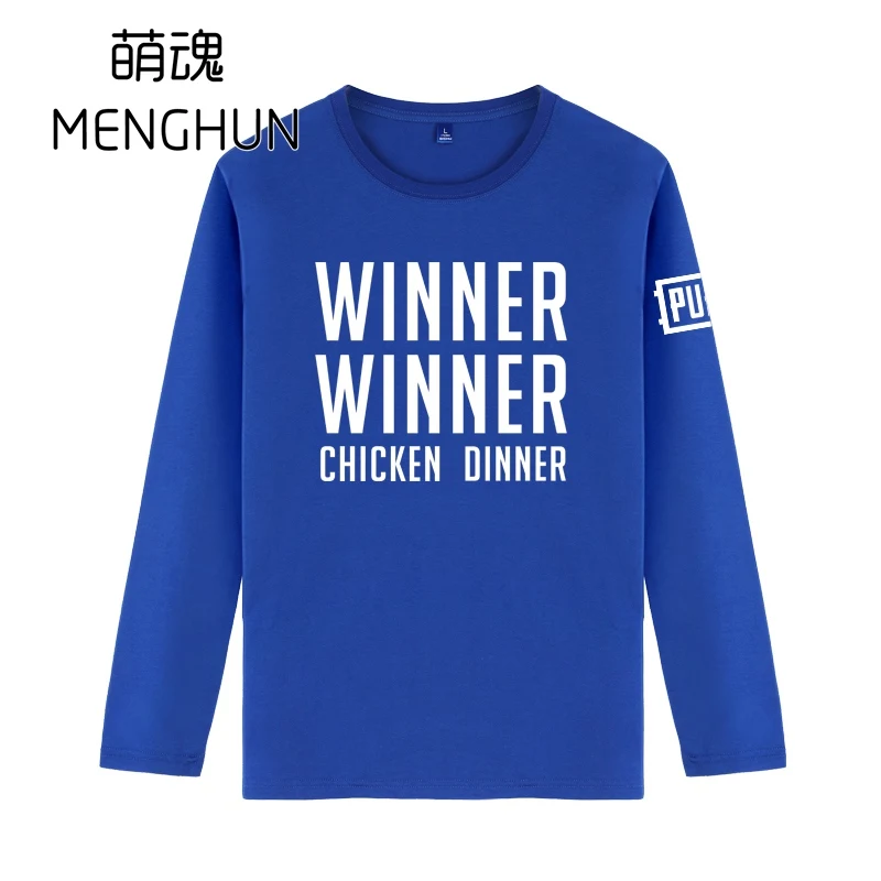 WINNER CHICKEN DINNER Long sleeve cotton t shirts PUBG Autumn ac1186 | Мужская одежда
