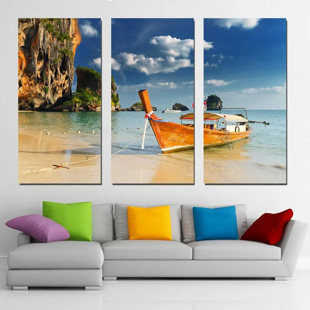 

Drop shipping 3 Panel printed painting Landscape painting Wall Art Picture Home Decoration Living Room Modern painting LS363