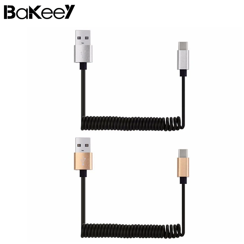 Bakeey 1M Spring Coiled Retractable USB-A Male to USB 3.1 Type-C Data Charging Cable for Mobile Phone Universal phone | Мобильные