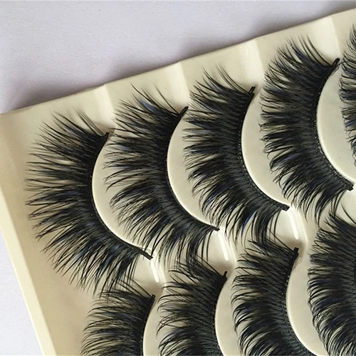 5 пар синие и черные длинные толстые накладные ресницы|false eyelashes handmade|cross false