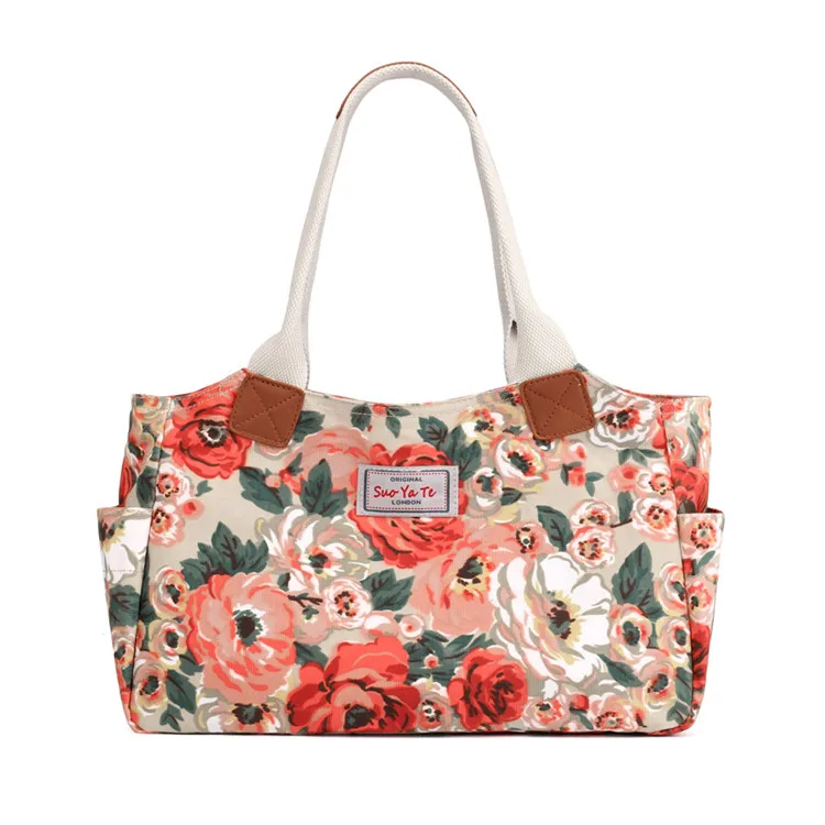 Яркий Бренд SOTY, Новая модная женская сумка, повседневная сумка с цветами, сумки через плечо, водонепроницаемые нейлоновые сумки высокого качества - Цвет: Яркий