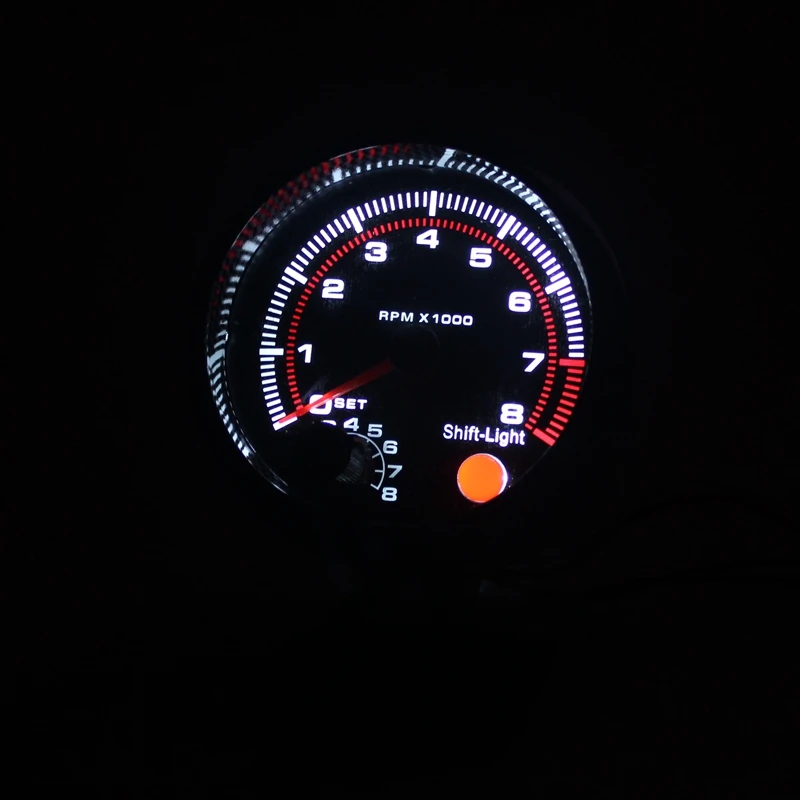 Тахометр CNSPEED 3 3/4 дюйма крутой из углеродного волокна 0-8000 измеритель оборотов в