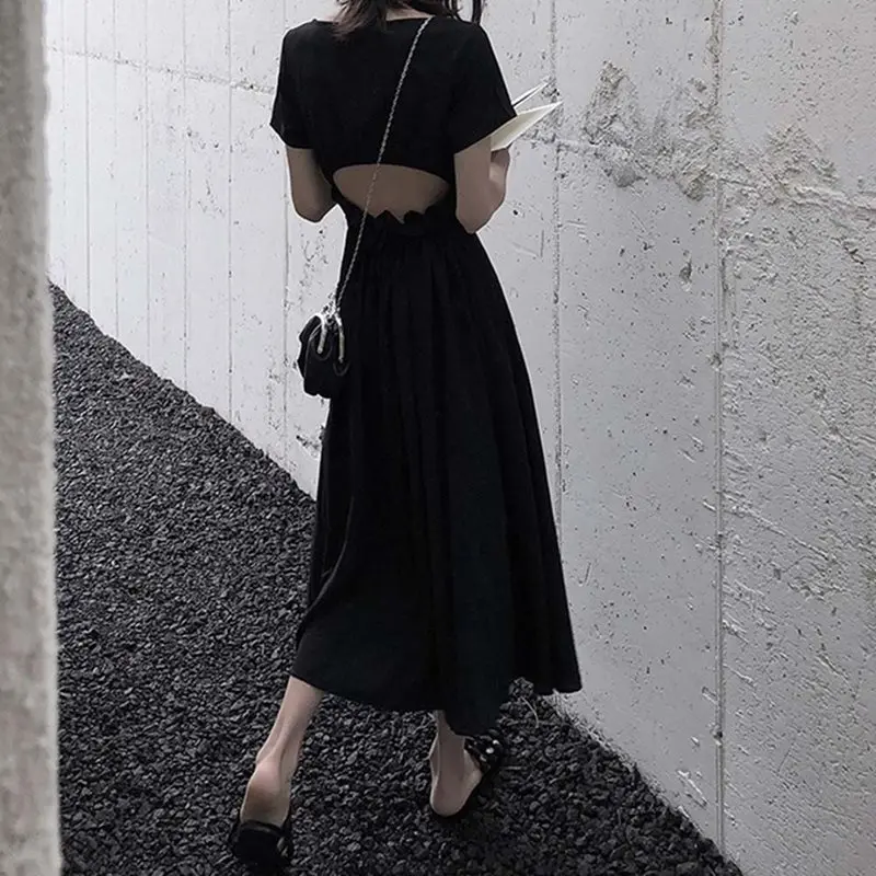 Летние Элегантные сексуальные готические пляжные женские миди платья шикарные