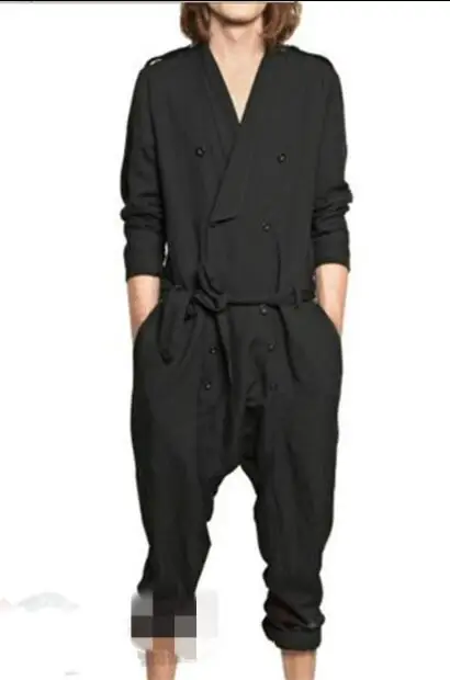 

Large size casual overalls loose jumpsuit autumn and winter men's jumpsuit men's pants hair stylist one-piece trousers