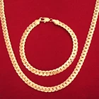 Классическое ожерелье для мужчин, модный набор ювелирных изделий из желтого золота