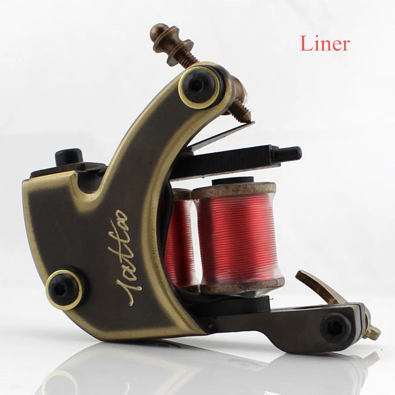 

One Professional Tattoo Machine Brass 10 Wrap Coils for Liner Supply -- CTM12L
