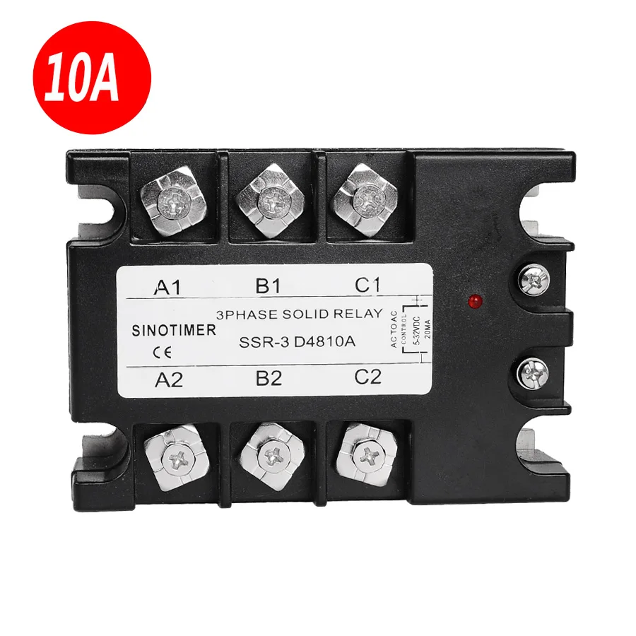 3 Phase Solid State Relay 10A D4810A 30-480V AC Load Output Module Switch DC-AC | Строительство и ремонт